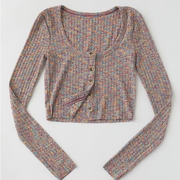 Urban Outfitters multicolor cardigan crop top - Picture 6 of 6